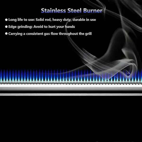 Stainless Steel Gas Grill Burner Tube Replacement for Weber Q100, Q120, Q1000, Q1200 and Baby Q Grills, Silver, 43 cm — image 5