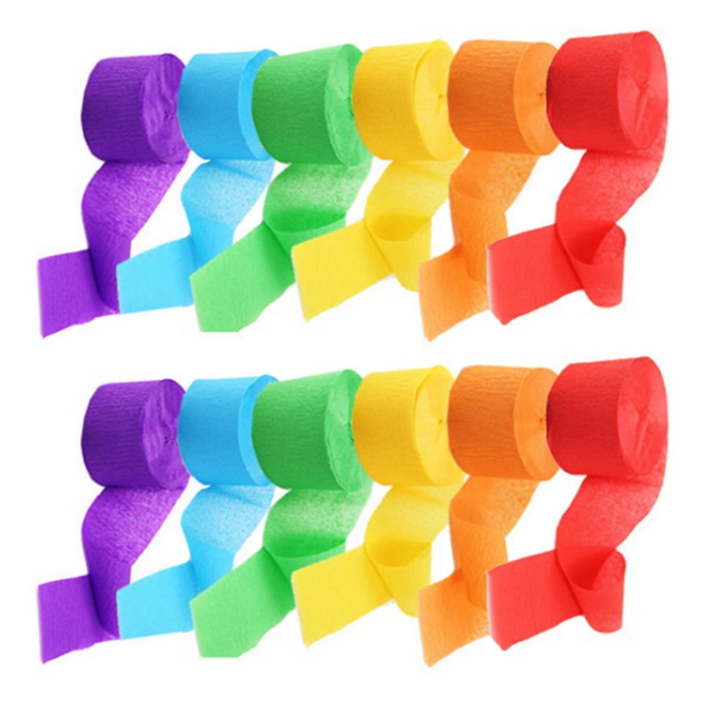 12-Pack Crepe Paper Streamers in Assorted Colors for Birthday, Party, and Event Decorations โ image 4