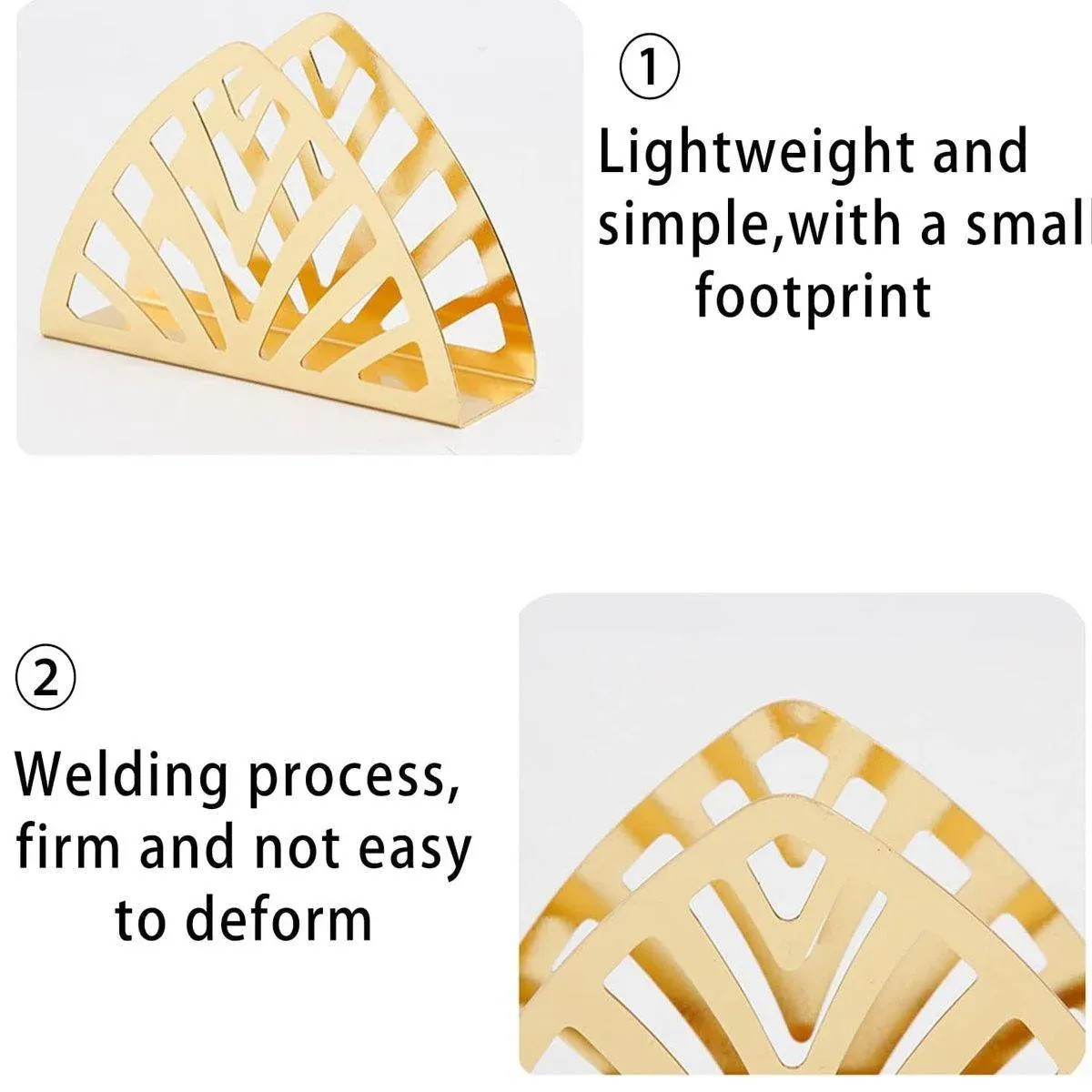 2 Nordic Hollow Napkin Holder Stainless Steel Tissue Dispenser Organiser Kitchen — image 6
