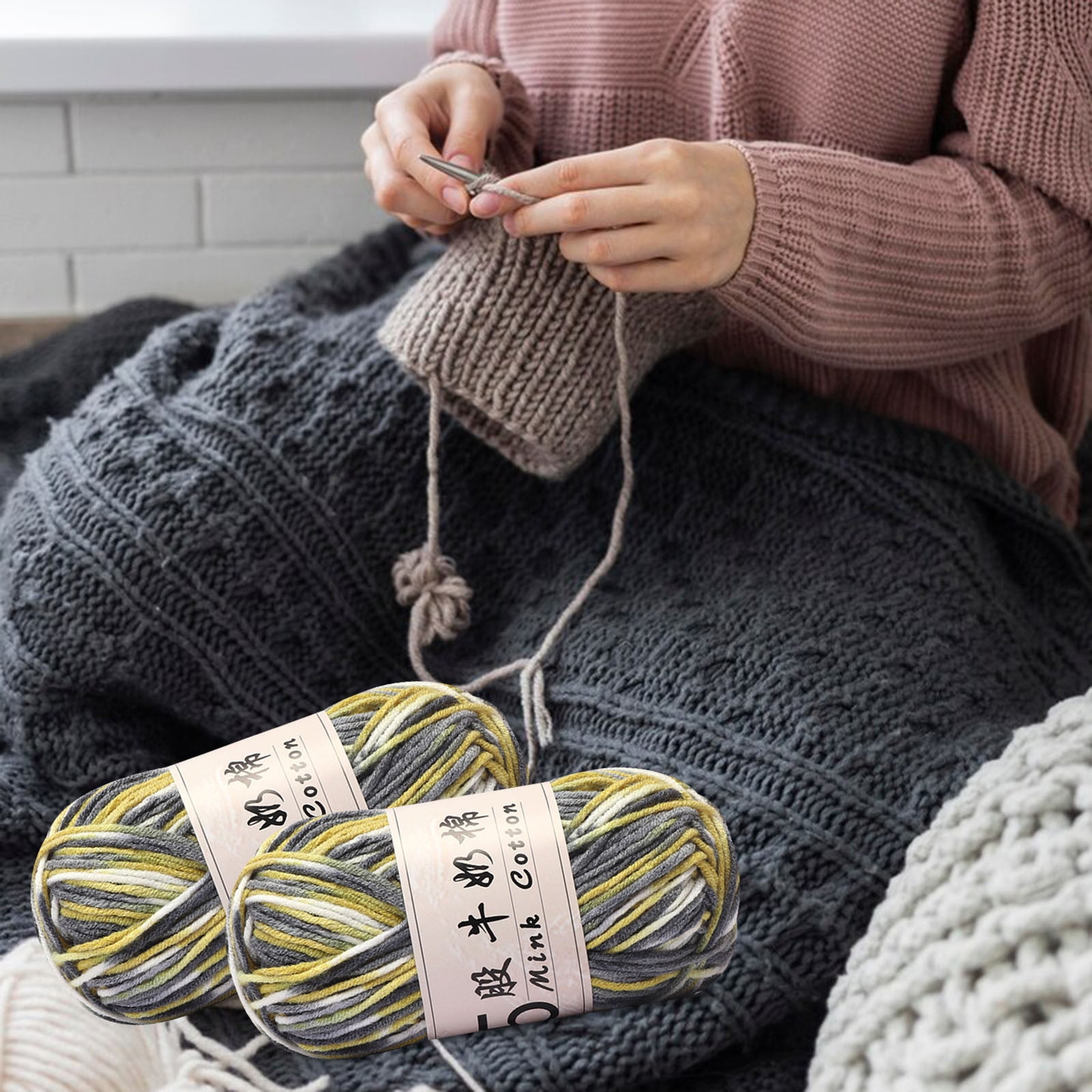 Cotton Yarn Soft Cotton Yarn for Crocheting and Knitting, 1.76 oz/50g Multicolor Crochet yarn for Crafts Home Decorations DIY Toys Knit Clothes Yarn, ( 356 — image 4