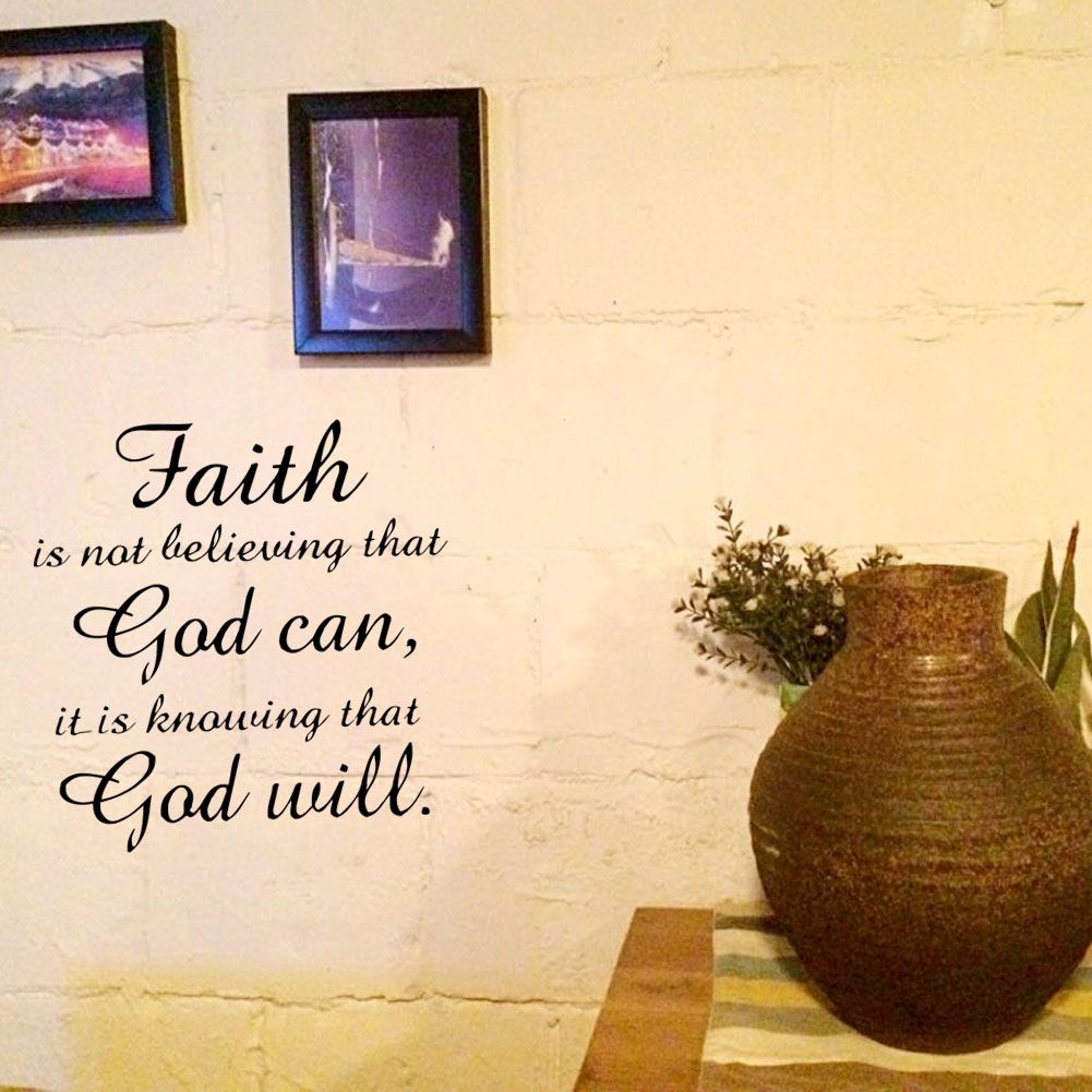 Black PVC Wall Sticker Faith God Quote Vinyl Art Decal Home Study Room Decoration Removable — image 2