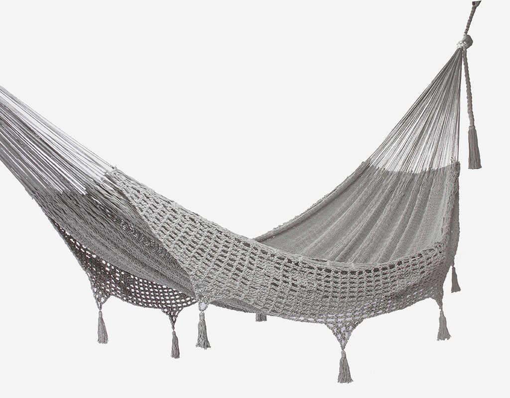 Outdoor undercover cotton Mayan Legacy hammock with hand crocheted tassels King Size Dream Sands โ image 2