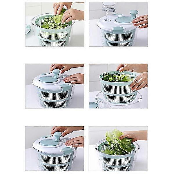 Manual Salad Spinner with Lid Lock and Handle, Easy Use Kitchen Bowl โ image 2