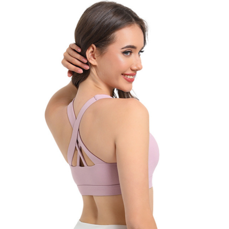 2-Pack Pink High-Support Shockproof Sports Bra(M Size) - Women's Backless Yoga Running Vest with Naked-Feel Comfort (Padded & Wire-Free) — image 2