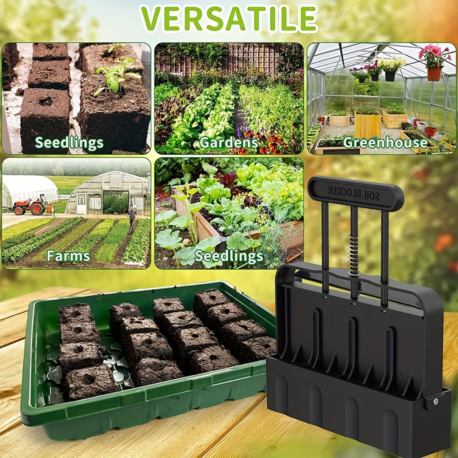 5 × 5 Soil Block Maker - Durable Handheld Gardening Tool for Seed Starting — image 5