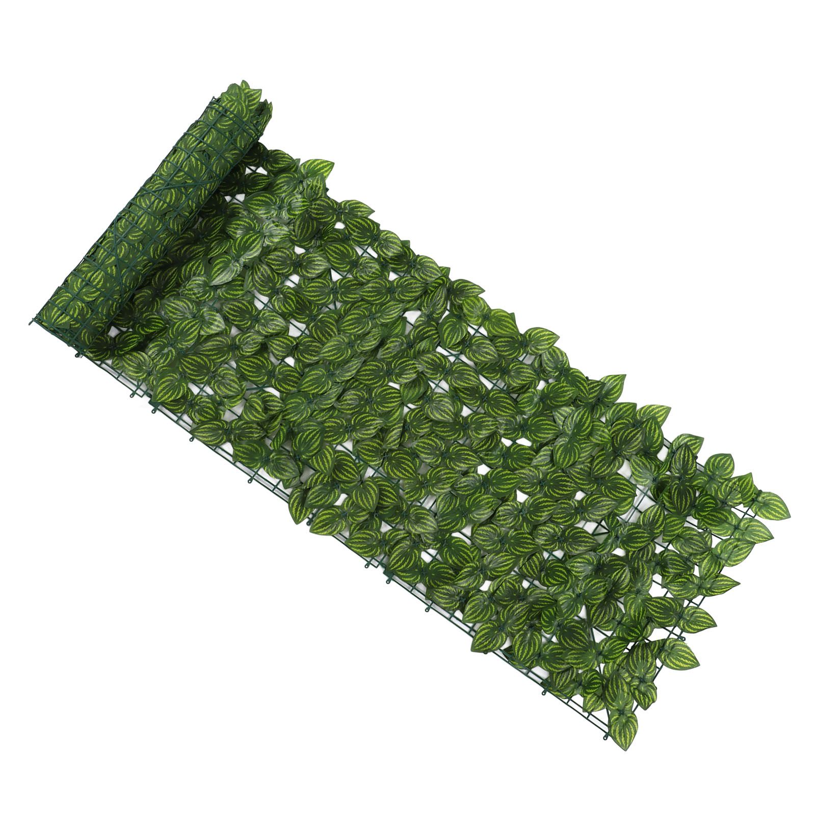 Faux Leaf Hedge Simulation Prevent Leaves Falling Off Decorative Artificial Fence Screen for Balcony Courtyard Color Printed Watermelon Leaf 0.5 × 3 Meters — image 2
