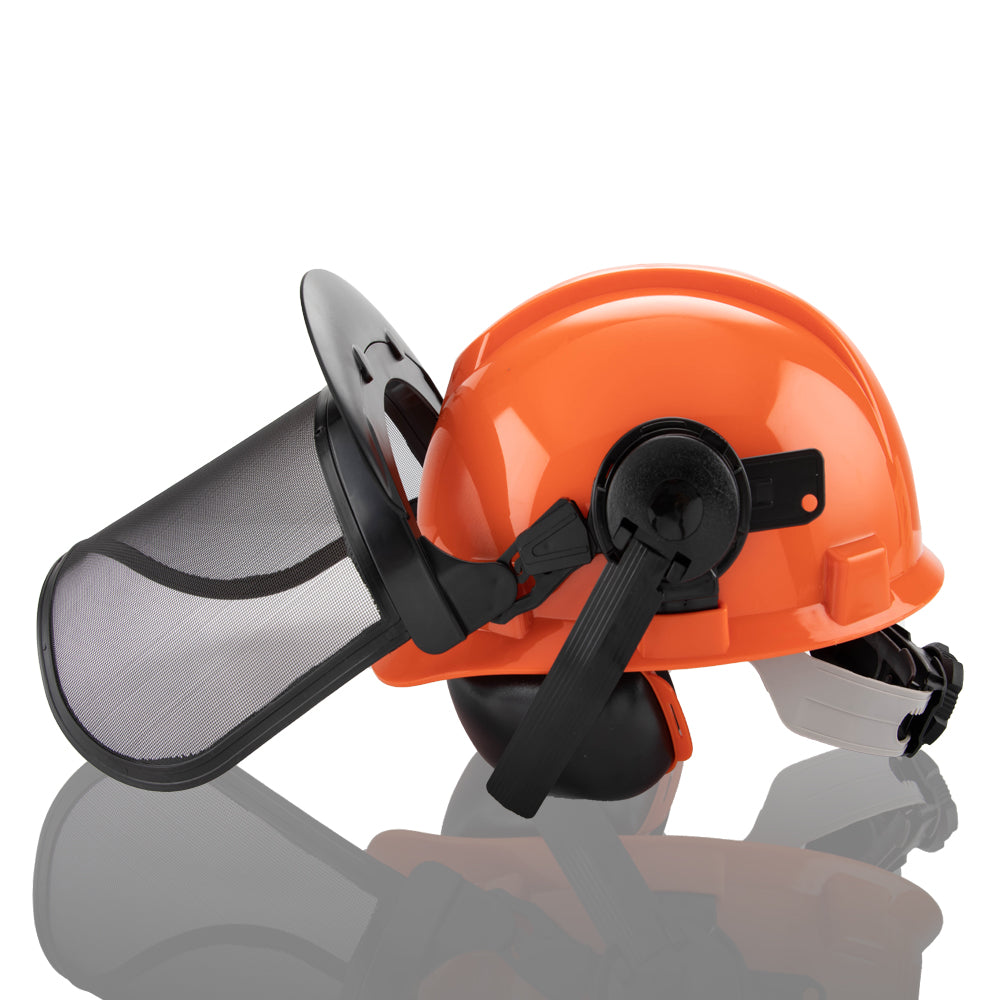 Chainsaw Brushcutter Hard Hat Safety Helmet Face Shield With Visor & Ear Muffs For Landscaping Gardening Lawn Mowing Edge Trimming CE Approved โ image 2
