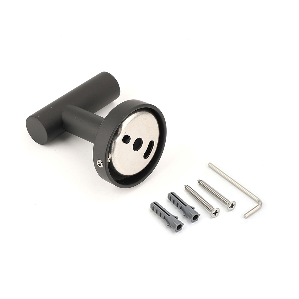 Matt Black Robe Hook Hanger Organizer Bathroom Wall Mounted Kit Stainless Steel — image 3
