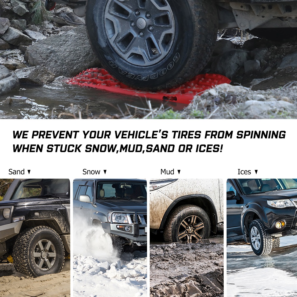 X-BULL Recovery tracks / Sand tracks / Mud tracks / Off Road 4WD 4x4 Car 2pcs Gen 3.0 - Black โ image 3