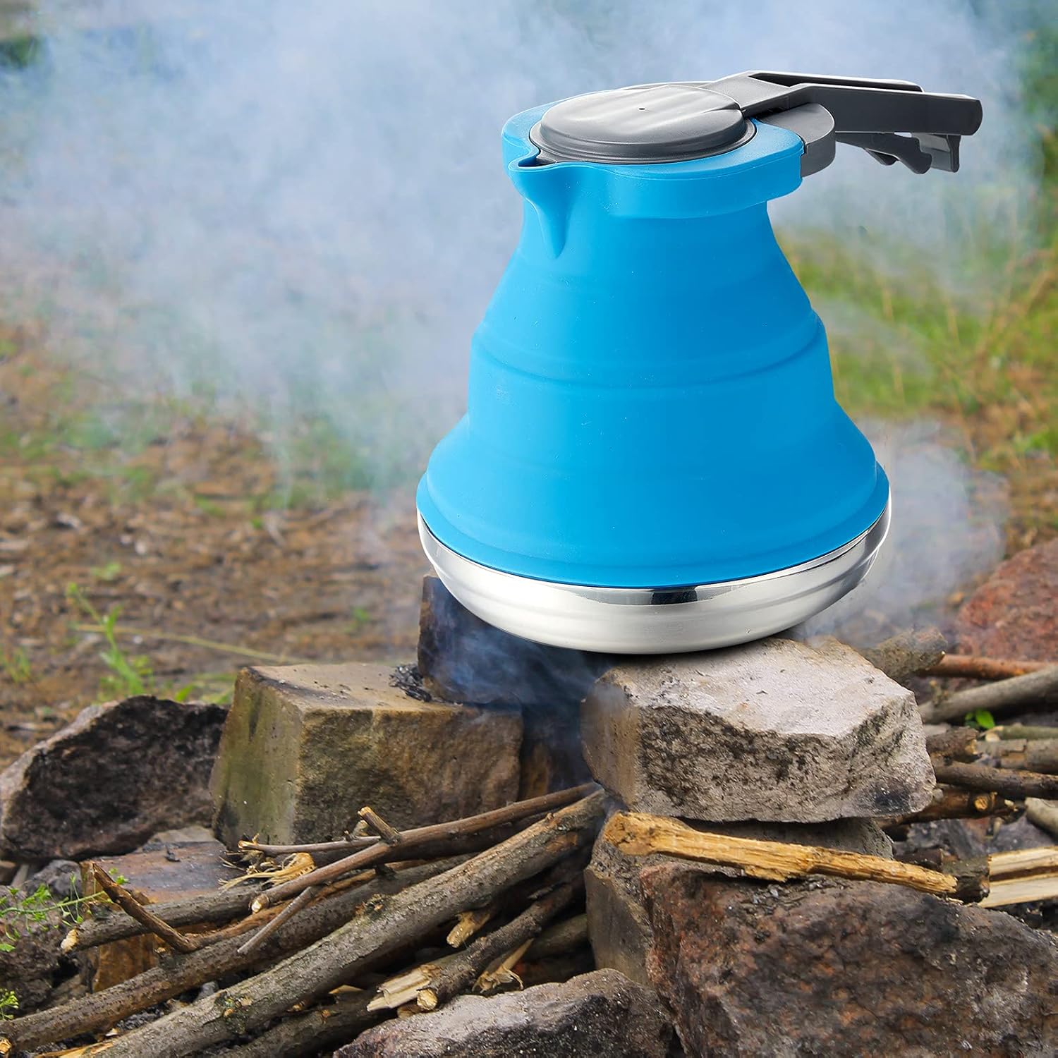 1.5l Portable Collapsible Kettle Camping Pot Collapsible Tea Kettle for Hiking Travel and Outdoors — image 6