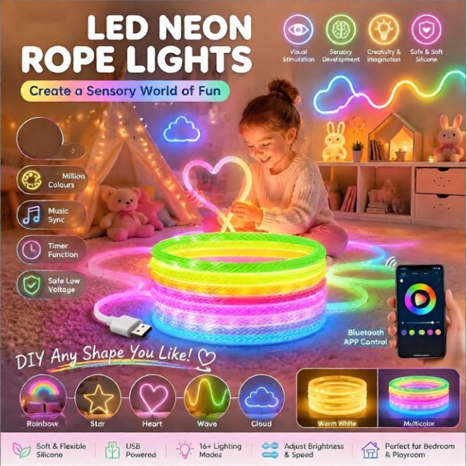 4M Dragon Scale Woven LED Rope Light with Bluetooth App, 5V USB,4M Dragon scale woven LED rope light with Bluetooth app control, flexible design, timer — image 5