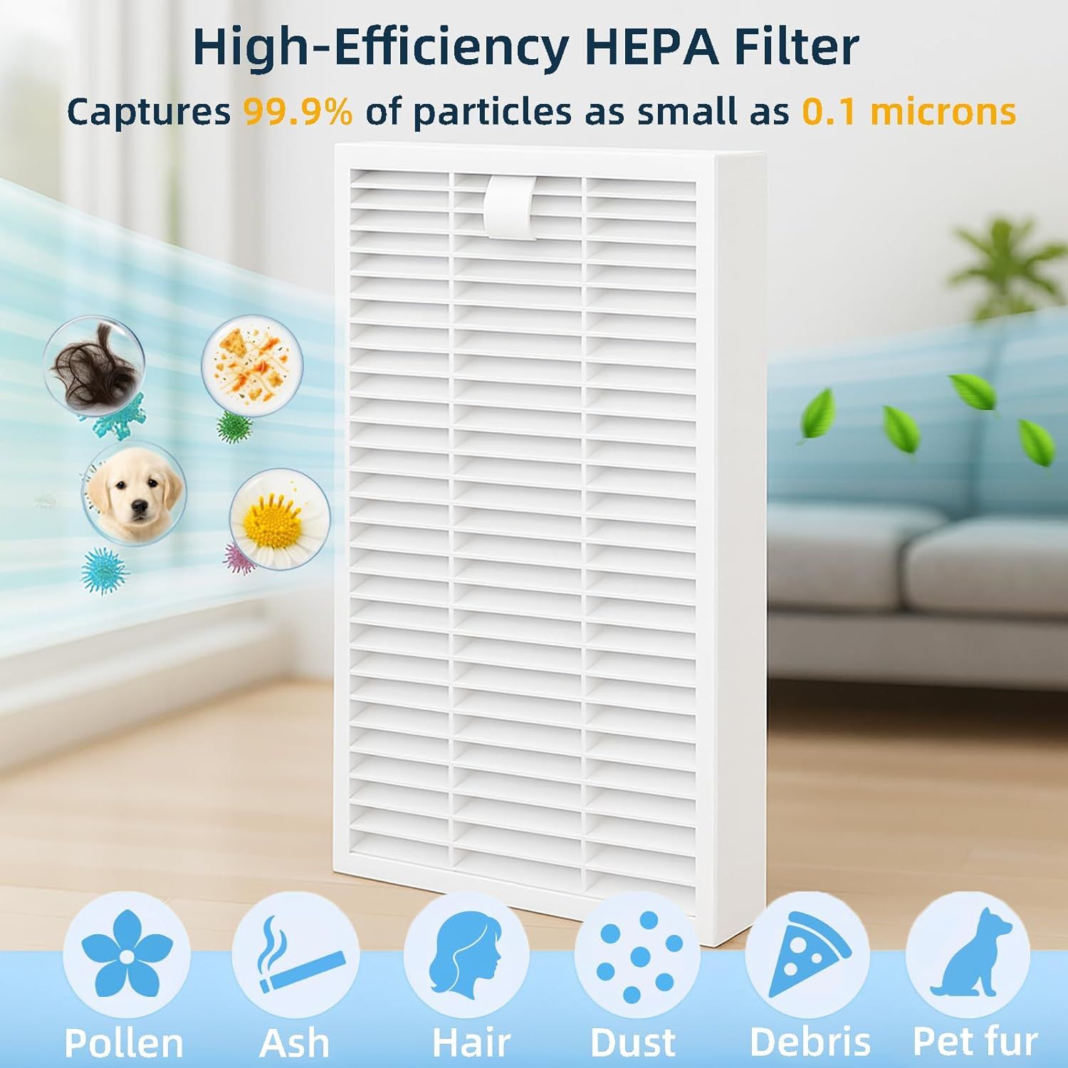 Accessories Kit or ROPVACNIC S1, or Tipdiy G90, or betboyles V75S, or VIPSUN Z1, or PrettyCare C2 Robot Vacuum Replacement Parts, 6 Side Brush, 3 HEPA ilter, 3 โ image 3