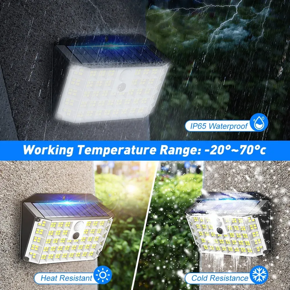 6 Pack Black Solar Motion Sensor Lights Outdoor Security Lamp 2000LM IP65 โ image 4