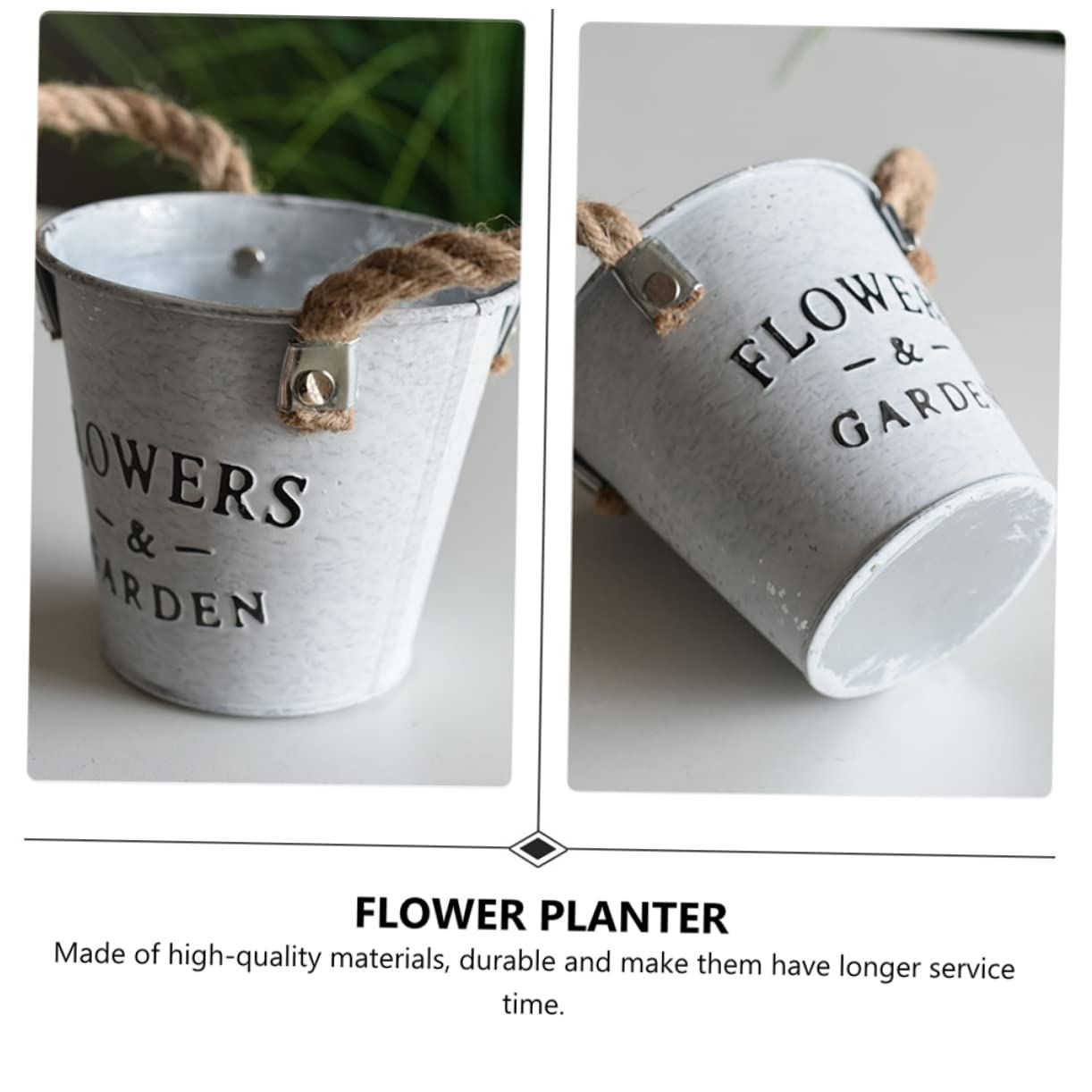 Iron Flower Pot Flower Planter Succulent Planter Creative Planter Flowerpot Bucket Iron Flowerpot Flower Vase Iron Planter — image 5