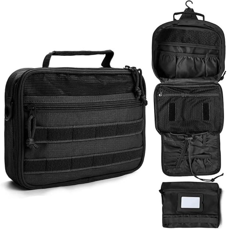 Multifunctional Hanging Toiletry Bag, 8-Compartment Storage, Waterproof and Portable, Essential for Travel and Home Use(black)