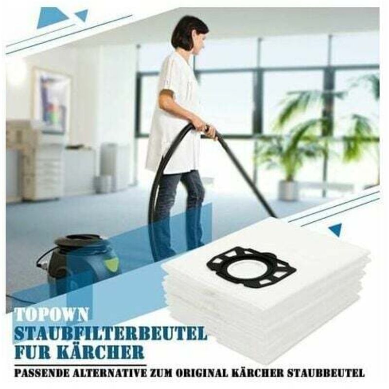 10 Pcs Bag Vacuum Cleaner Karcher WD4 WD5 WD6 WD4 Premium WD5 MV4, Compatible with Karcher, MV5 and MV6 Anti-Dust Filter Bags — image 2
