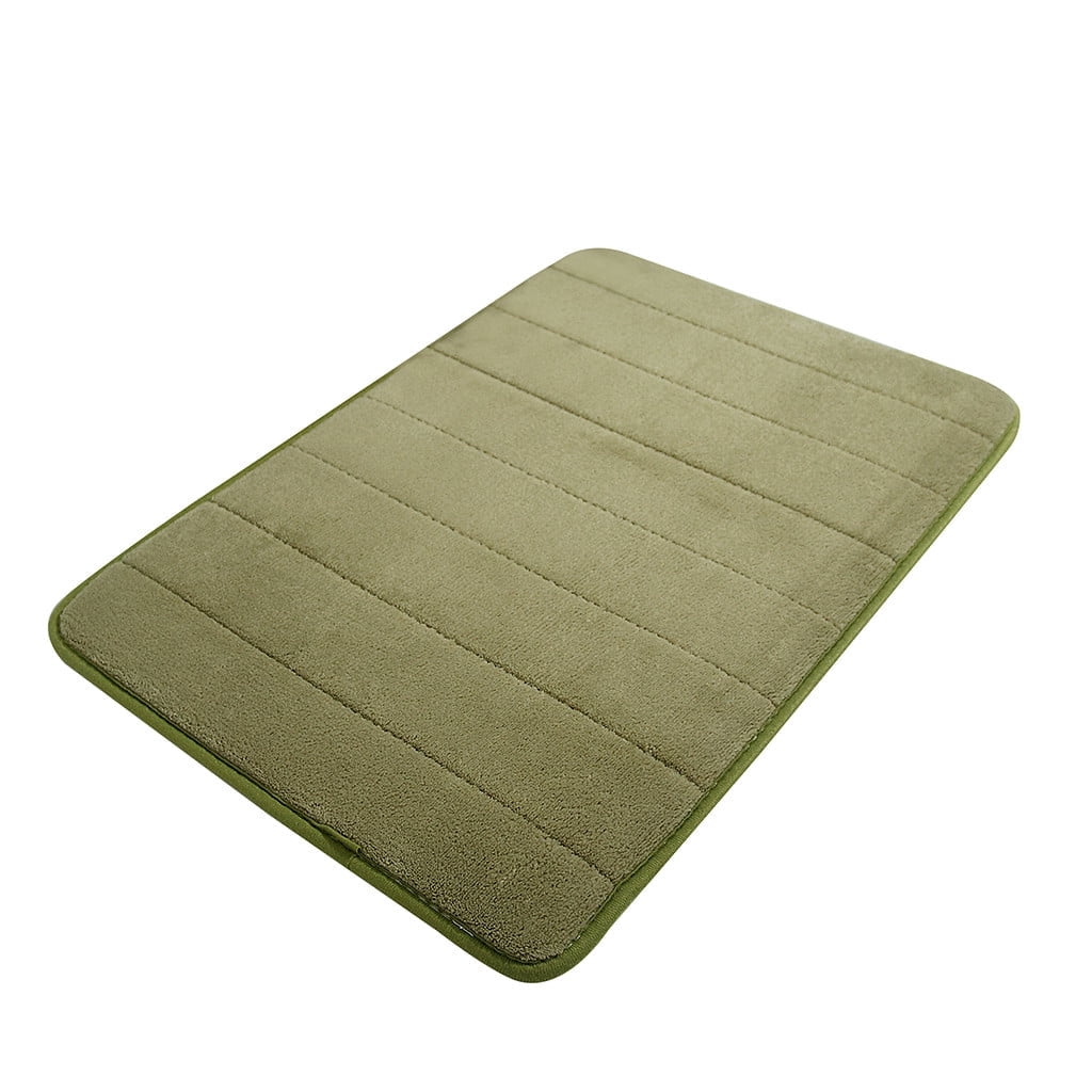 Bathroom Rugs - Ultra Absorbent Non-Slip Floor Bath Mat, Super Soft Shower Mat for Bath Tub, Machine Washable 16x24" (Brown) #A-Green — image 2