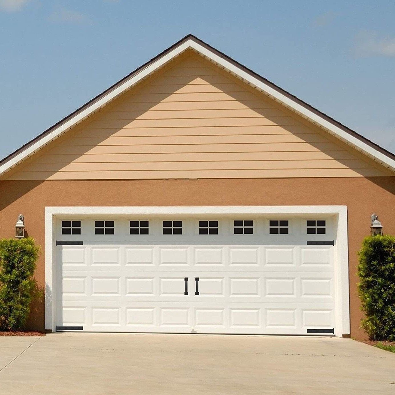 Garage Door Magnetic Decorative Hardware, 6 Pieces Rectangle Garage Door Magnets Accents Curb Appeal Faux Hinges and Handles Garage Door Decor Hardware Kit — image 2