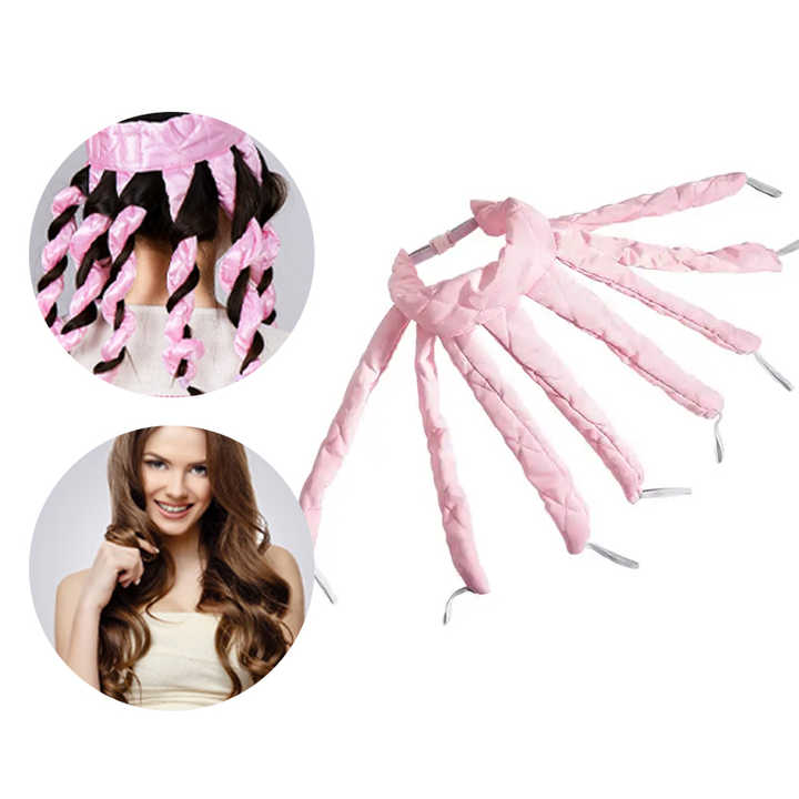 Black Heatless Octopus Hair Curlers 2-Pack - 50cm Soft Fabric Curling Rods for Effortless, Damage-Free Curls โ image 2