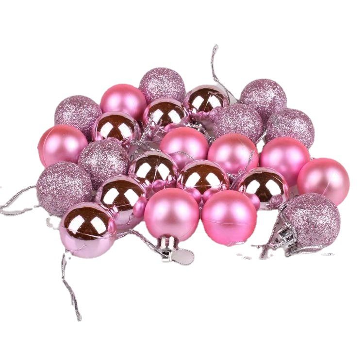 Plastic Christmas Decoration Balls 3cm 24 Pack Degree 3cm Rose Red 24 Pack โ image 5