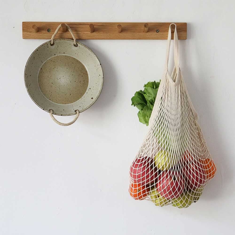 Reusable Net String Shopping Bags Cotton Mesh Produce Bags with Handles Net Bags for Shopper Produce Storage Beach — image 4