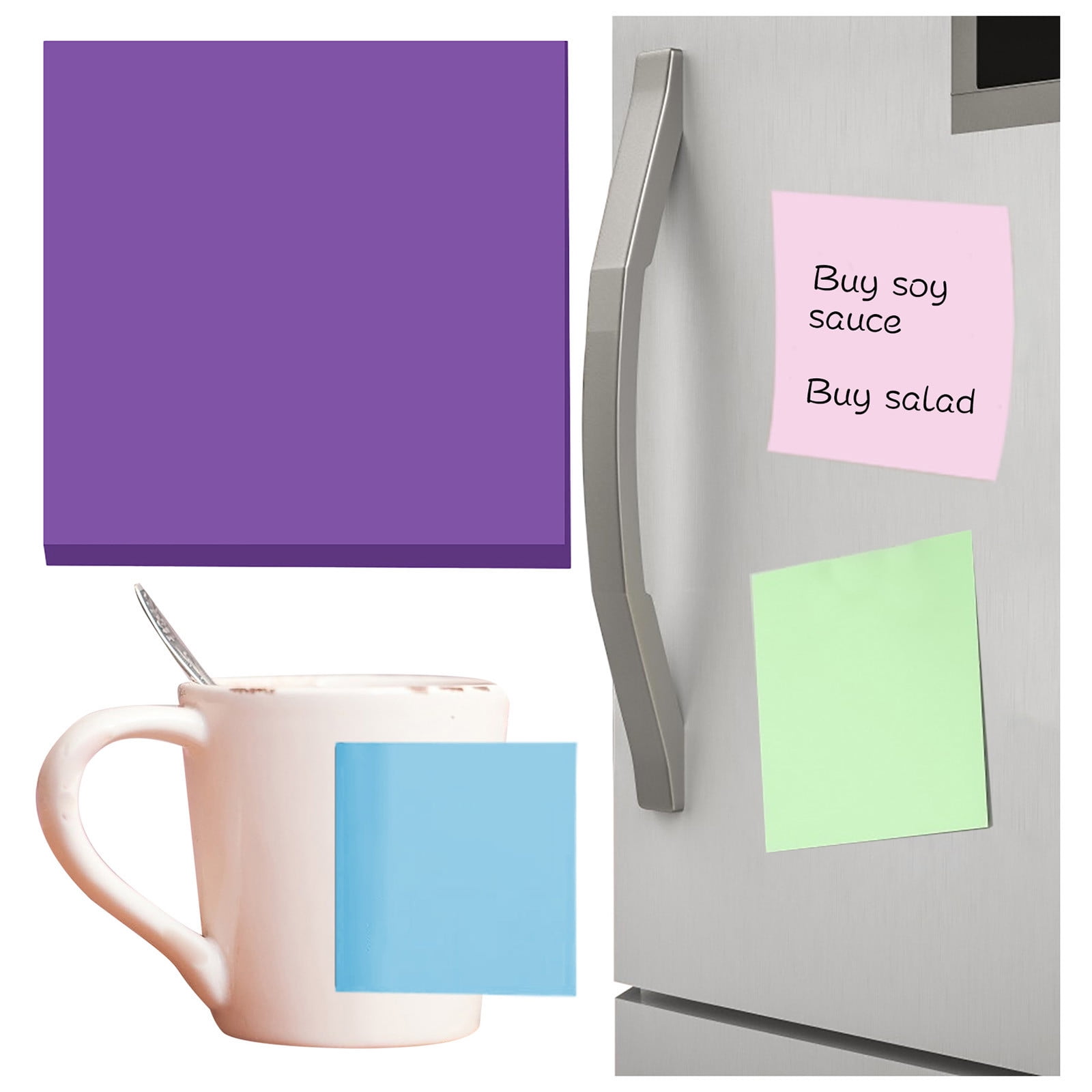 1 Pack Premium Multi-Use Sticky Notes 3x3 in Post Bright Stickies Colorful Super Sticking Power Memo Pads, Strong Adhesive, 100 Sheets/pad, Super Sticking — image 2