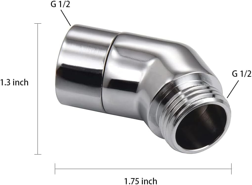 Handheld Shower Head Elbow Adapter G1/2" Shower Connector 45-Degree Adapter Solid Brass, Suitable for Most Standard Shower Systems — image 2