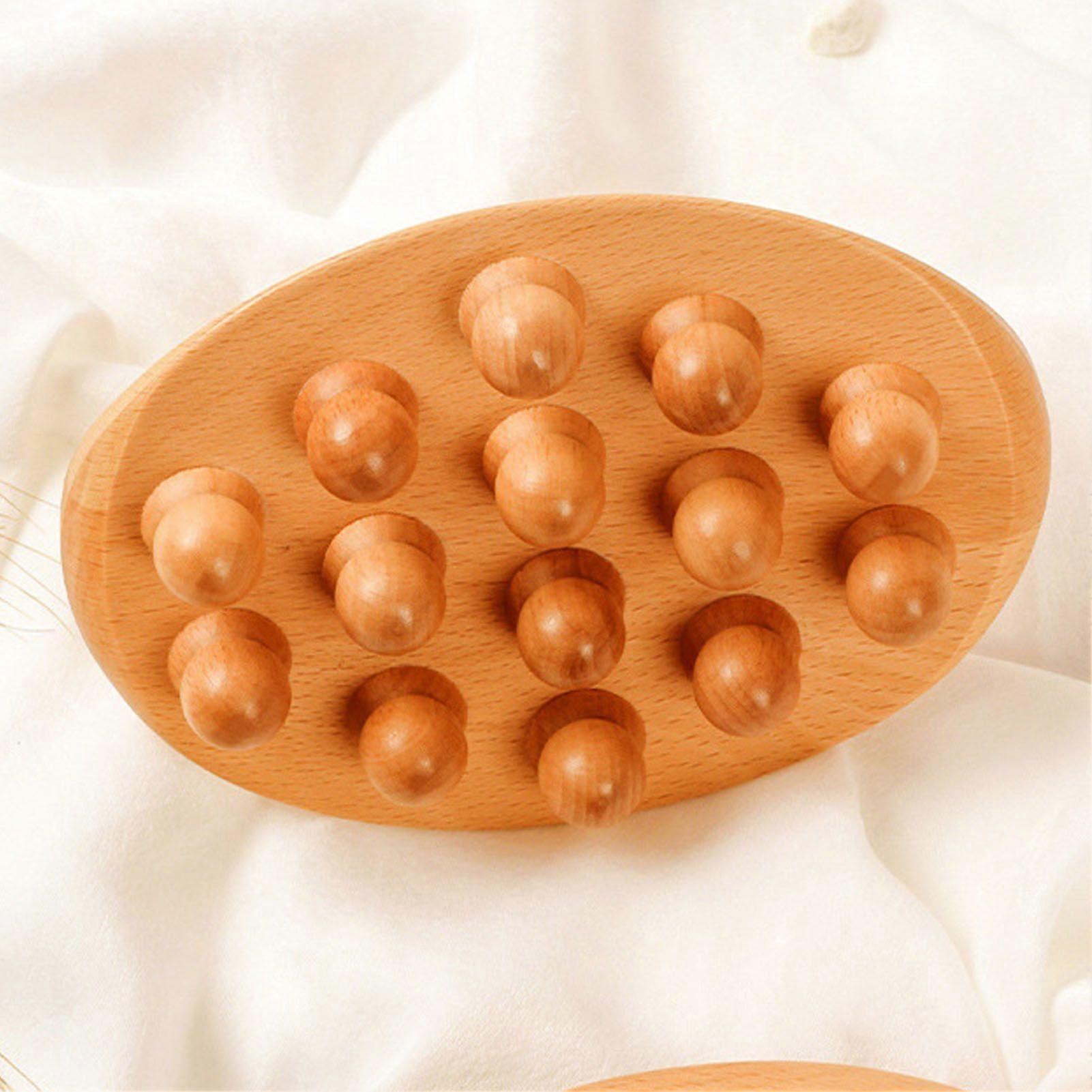 Wooden Body Massage Brush with Beads, Muscle Relaxation Meridian Guasha Tool — image 5