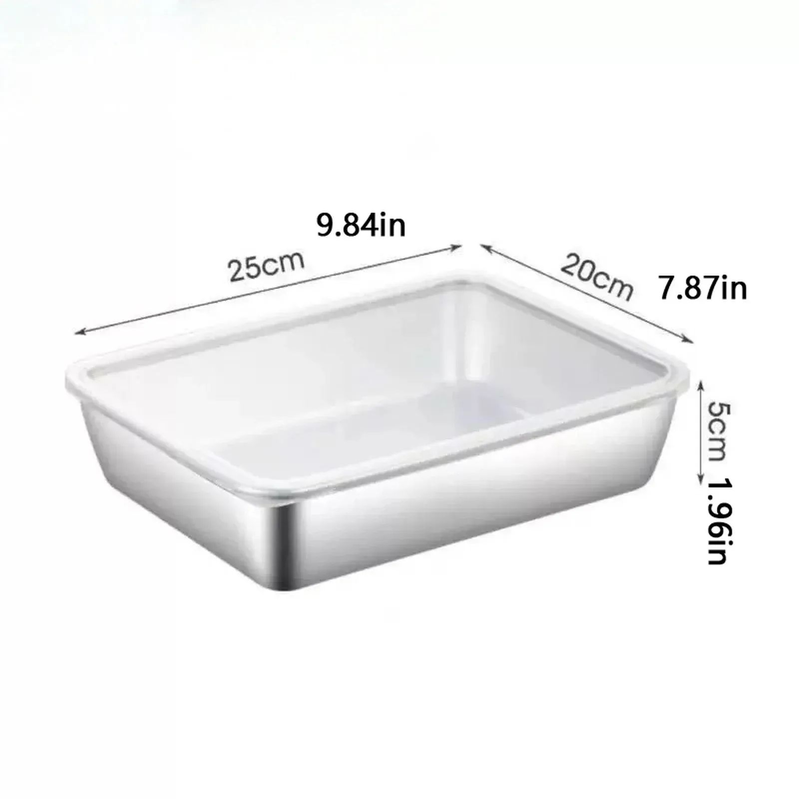2 Piece, Fridge Storage Containers, Stainless Steel Baking Pans with Lids, Freezer Meal Prep, Market Stall Catering, Rectangular, 12x8x3 In โ image 3