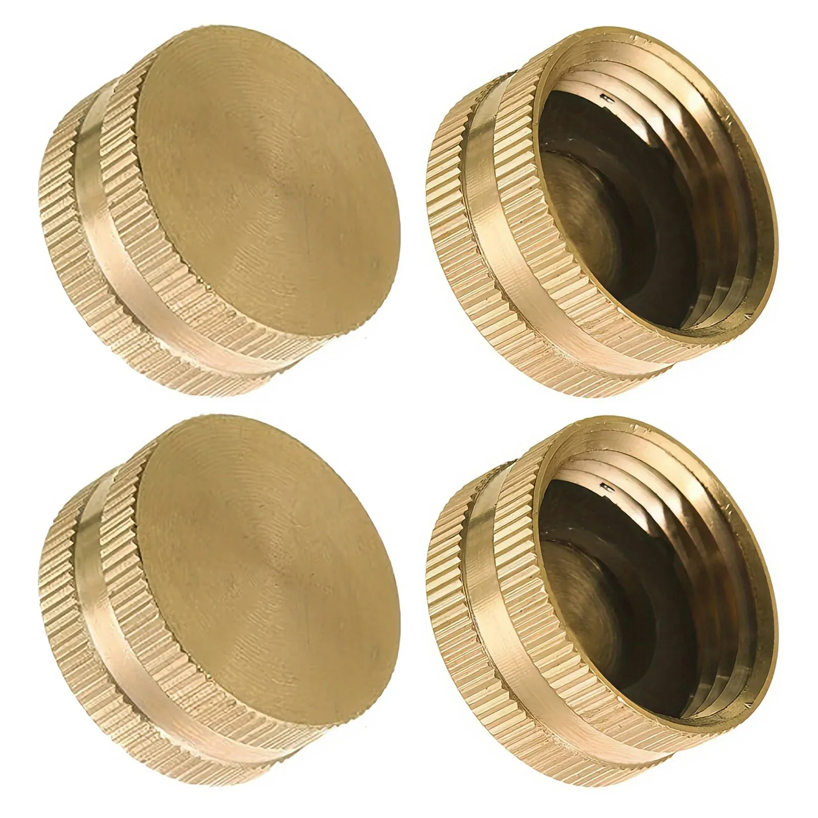 Brass Garden Hose End Caps 4 Pack, 3/4 Inch Female Faucet Plugs with Gaskets for Outdoor Watering Leak Repair, Brass Construction — image 3
