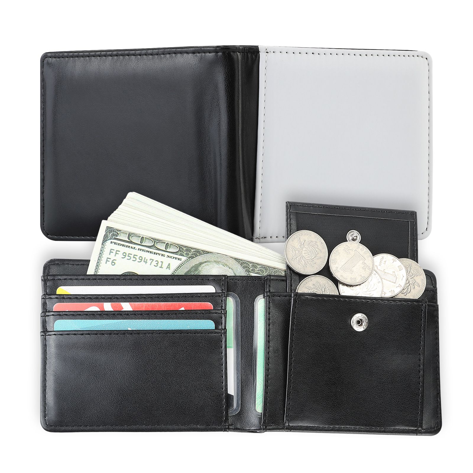 Slim Front Pocket Wallets For Men - Genuine Leather Credit Card Mens Bifold Wallet With Zipper Coin Stylish Genuine — image 2