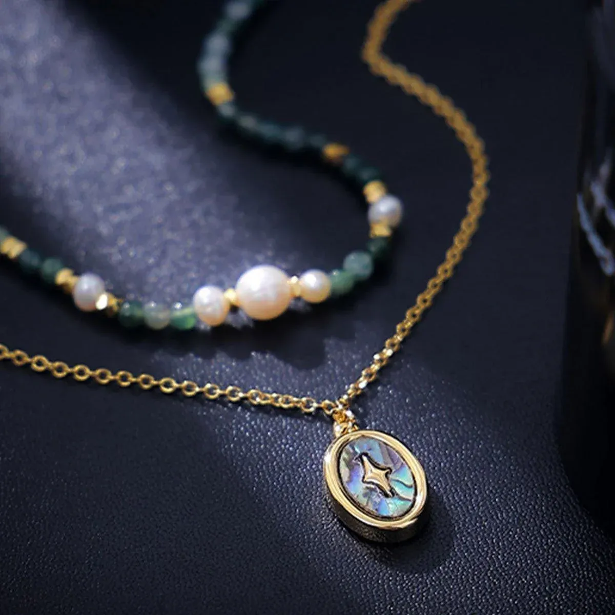 Retro Fashion Style Natural Stone Design Necklace for Women Vintage Jewelry - No pendant — image 6