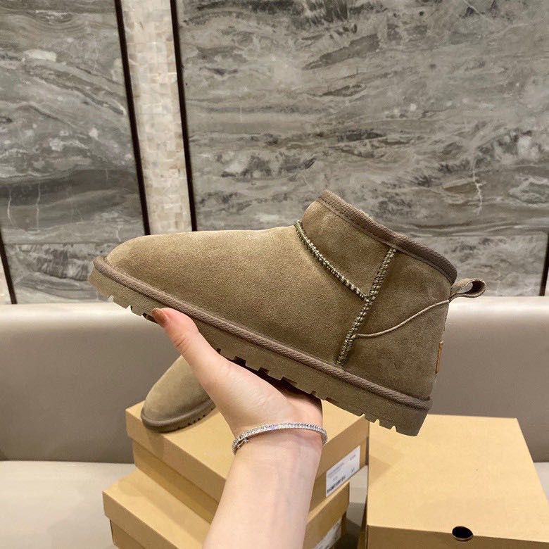 Women Cowhide Short Winter Boots Warm Anti slip Antelope Brown 37 โ image 4