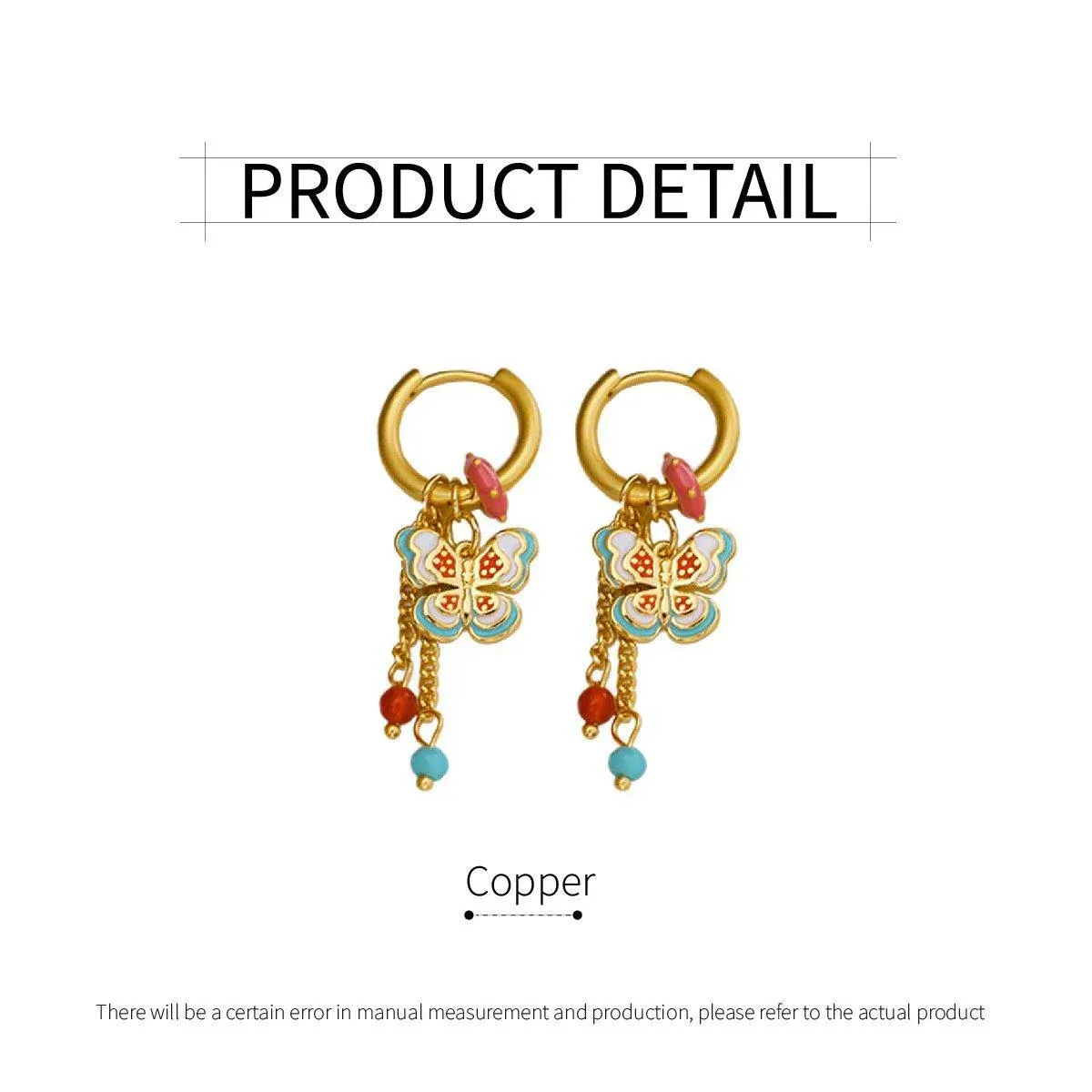 New Chinese Style Butterfly Earrings Fringe Colourful Simple Design Jewelry — image 3