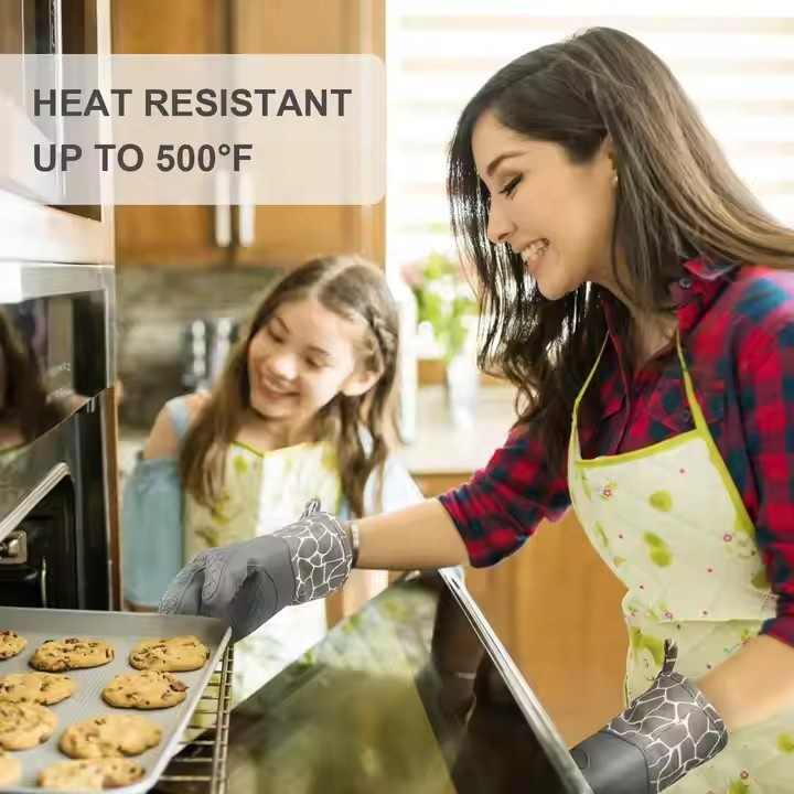 Grey 6-Piece Set Silicone Oven Mitts & Pot Holders Set - Heat-Resistant, Non-Slip, Comfortable, and Stylish Kitchen Essentials for Cooking & Baking โ image 5
