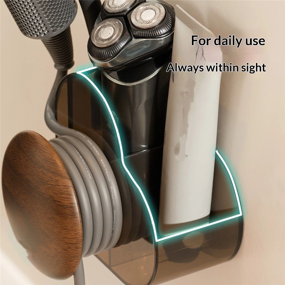 Hands Free Hair Dryer Holder Wall Mounted, No Drill Installation for Damage-Free Walls, Blow Dryer Holder Fits Most Hair Dryers for Bathroom Organization — image 5