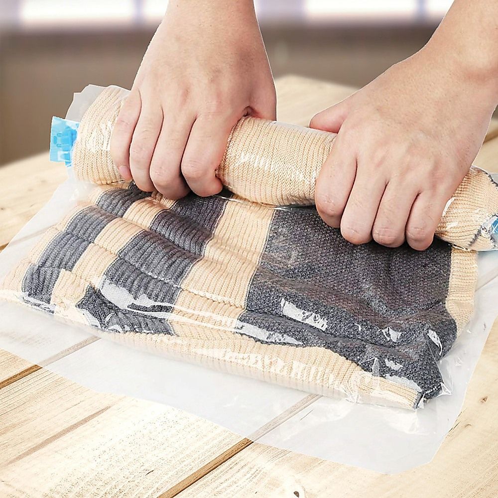 Travel Space Saver Saving Hand Roll Up Roller Seal No Vacuum Storage Bag x20 โ image 2