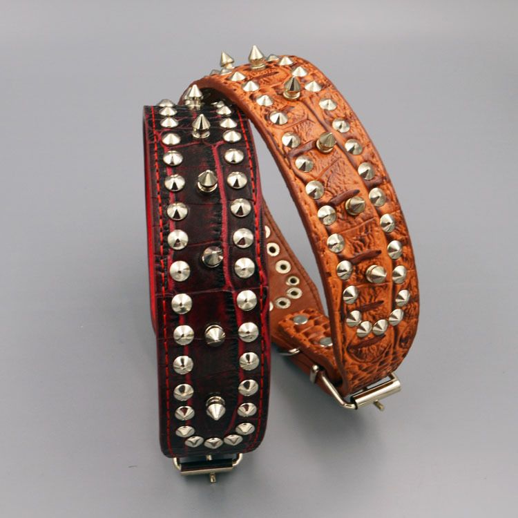 Chenjia Leather Dog Collar Large Breed Blue 4.3 × 58cm — image 3