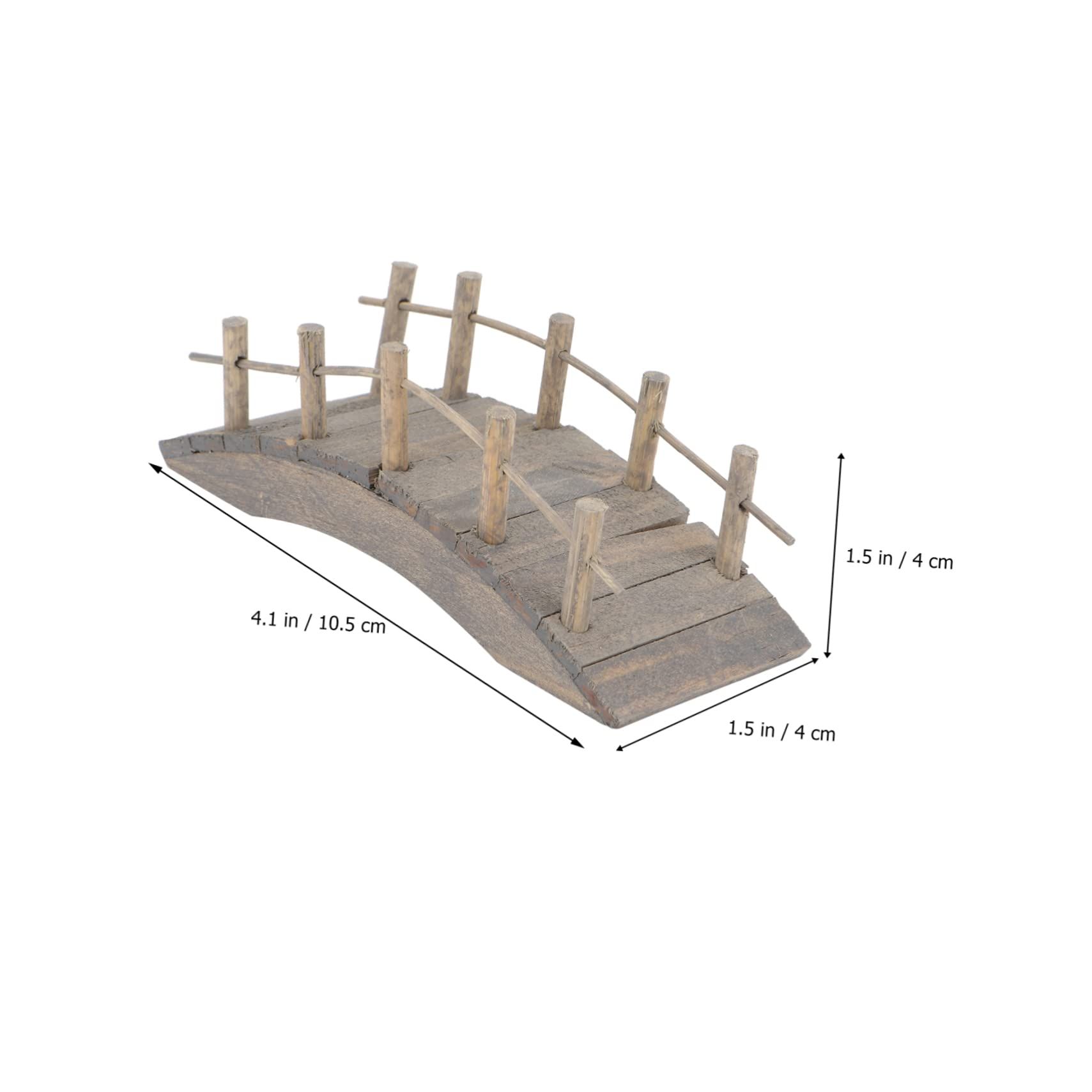 1pc Mini Wooden Arch Bridge Garden Bridge Decoration Terrarium Bridge Outdoor Playset Aquarium Bridge Decoration — image 3