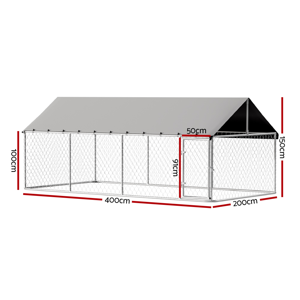 i.Pet Dog Kennel Large House XL Pet Run Cage Puppy Outdoor Enclosure 2Mx4M โ image 2