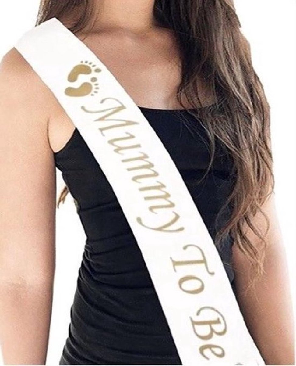 Mom to Be Sash I Mommy To Be Sash I Mummy to Be Sash I White with Gold — image 4