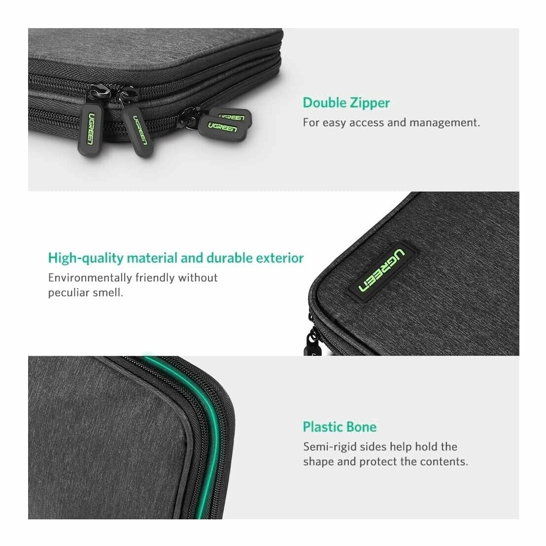 UGREEN 50147 Double Layer Electronic Accessories Organiser Travel Bag โ image 6