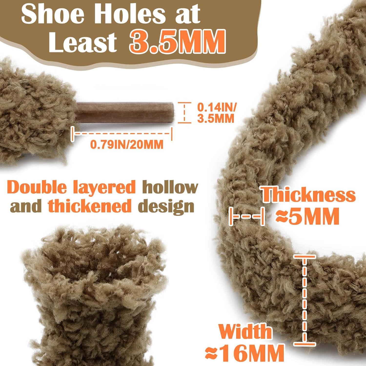 Sot lat uzzy Shoelaces: Wide Thick urry Shoe Laces or Sneakers 1 Pair โ image 3
