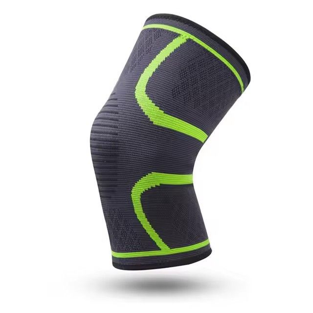 Sports Knee Support Pad Breathable Anti-Slip Compression Knee Sleeve for Running Cycling Gym Fitness Basketball - Green M