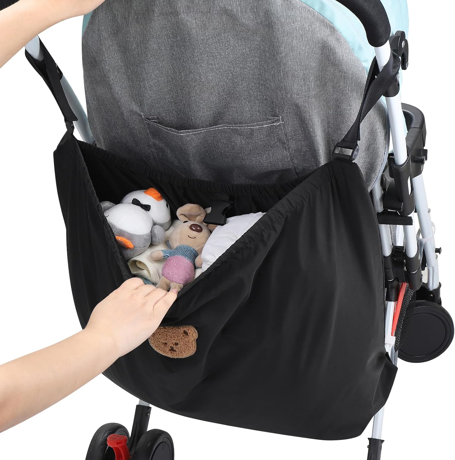 Universal Stroller Organizer, Large Storage Stroller Bag Fits for Uppababy, Nuna, Britax, Doona Strollers, Non-Slip Adjustable Storage Caddy Accessories for โ image 2