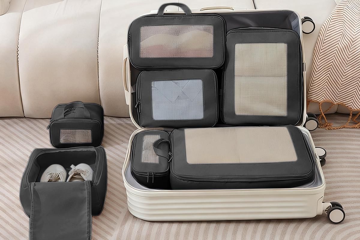 7 Set Compression Packing Cubes for Travel Luggage Organizer Bags for Travel Accessories - Black โ image 4