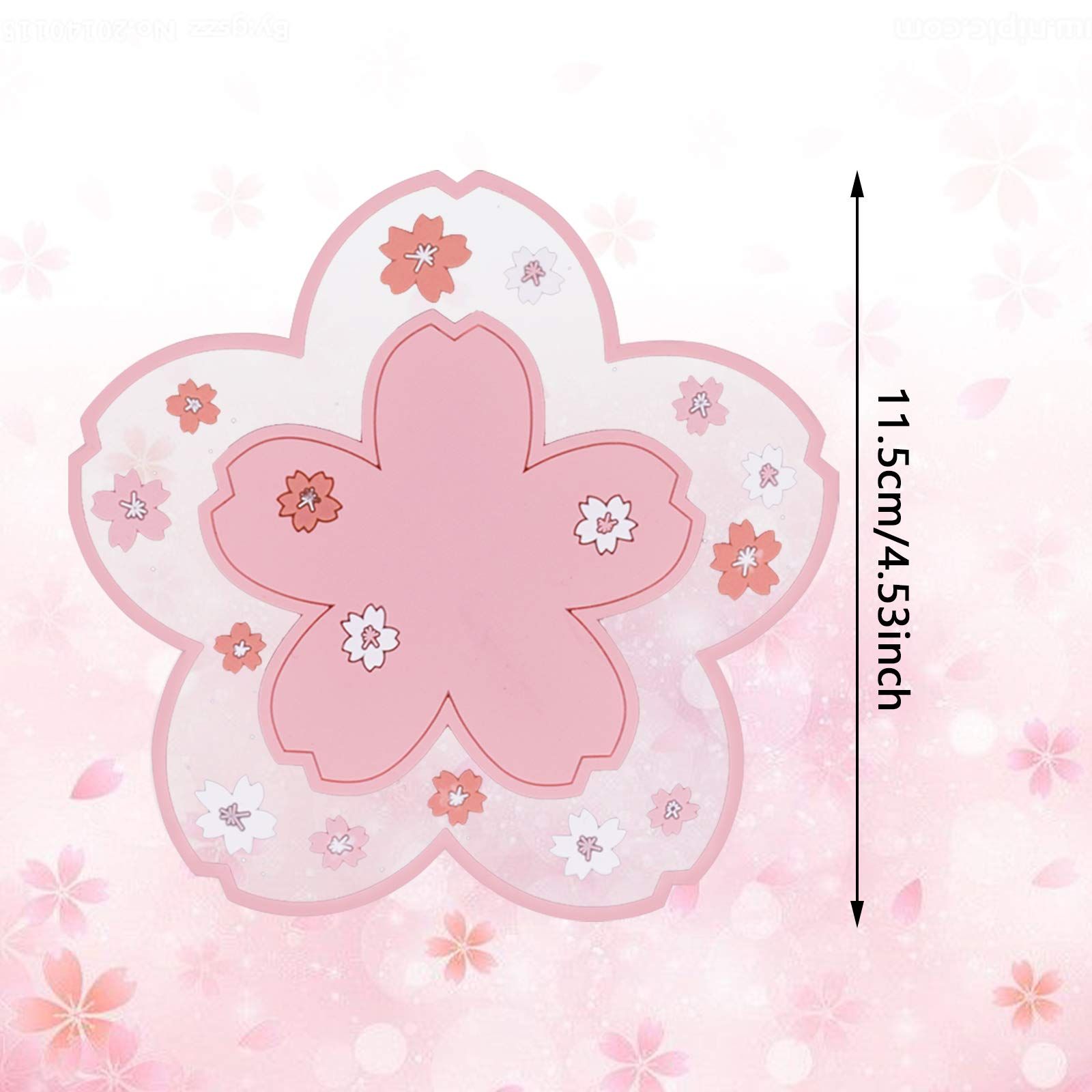 2 PCS Sakura Cup Coaster, Decor Cup Placemat, Cute Kitchen Pot Bowl Pad Placemat, Cherry Blossom Coaster, Table Cup Mat — image 2