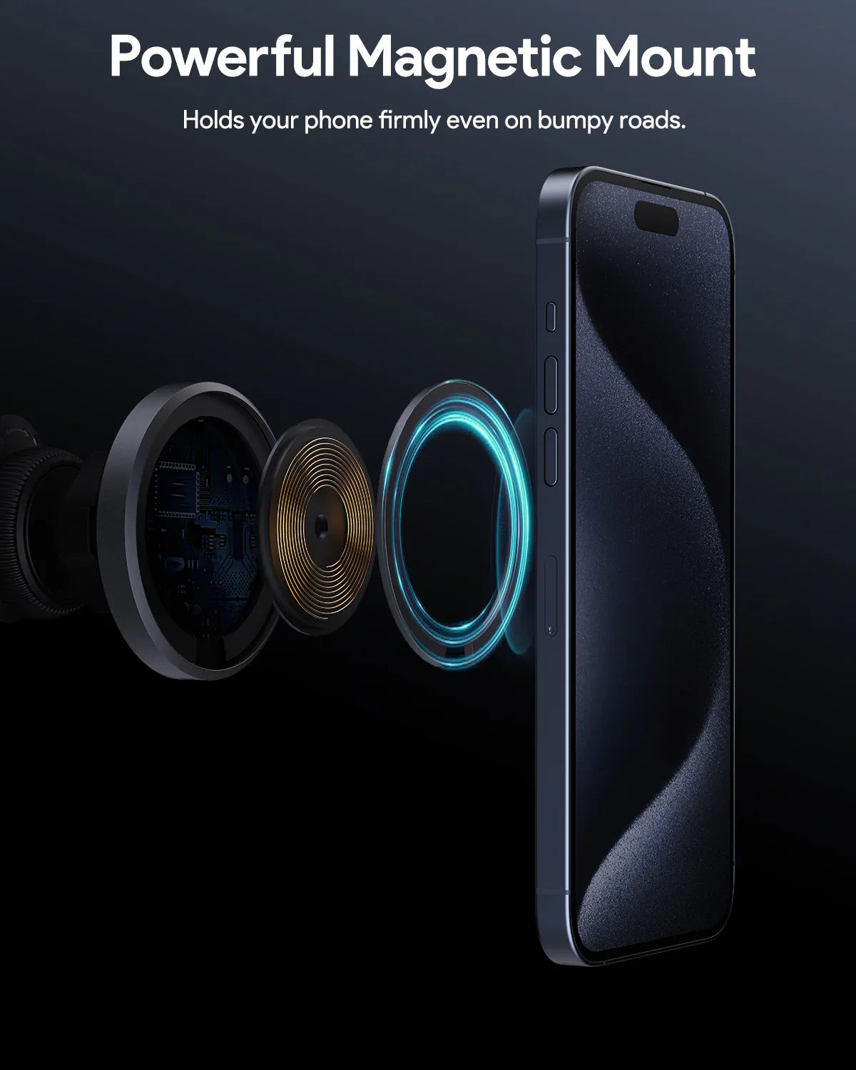 AUKEY MagFusion Dash Qi2 15W Magnetic Wireless Car Charger & Phone Mount – HD-MC13 — image 5