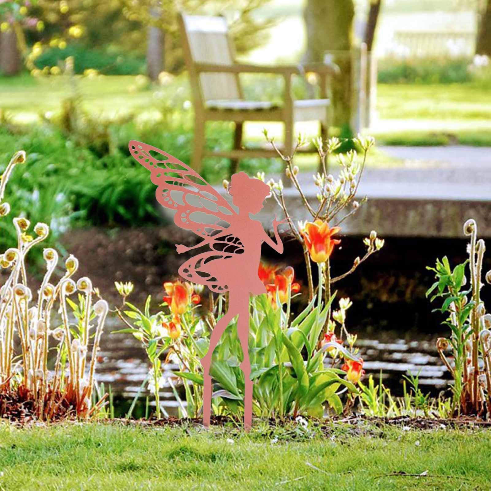 Decorative Garden Stakes Fairy Silhouette Metal Yard Stakes Arts Outdoor Garden Decor Spring Decor — image 5