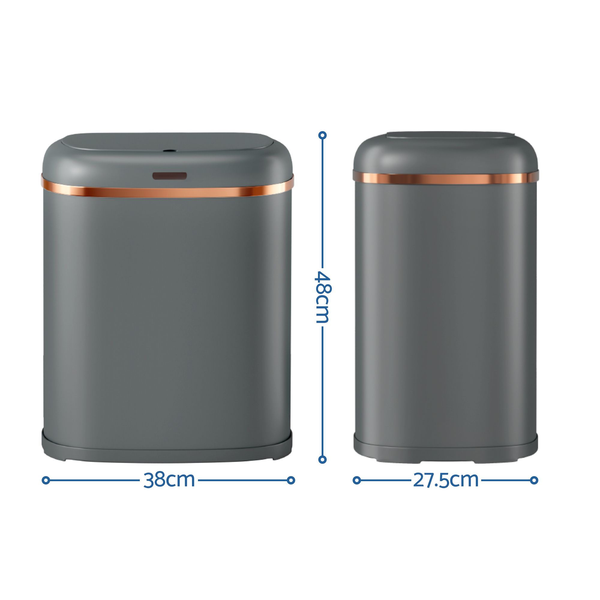 Devanti 38L Motion Sensor Bin Rubbish Automatic Grey — image 2